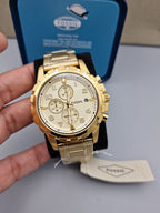 FOSSIL Dean Chronograph Champagne Dial Gold-tone Men's Watch FS4867