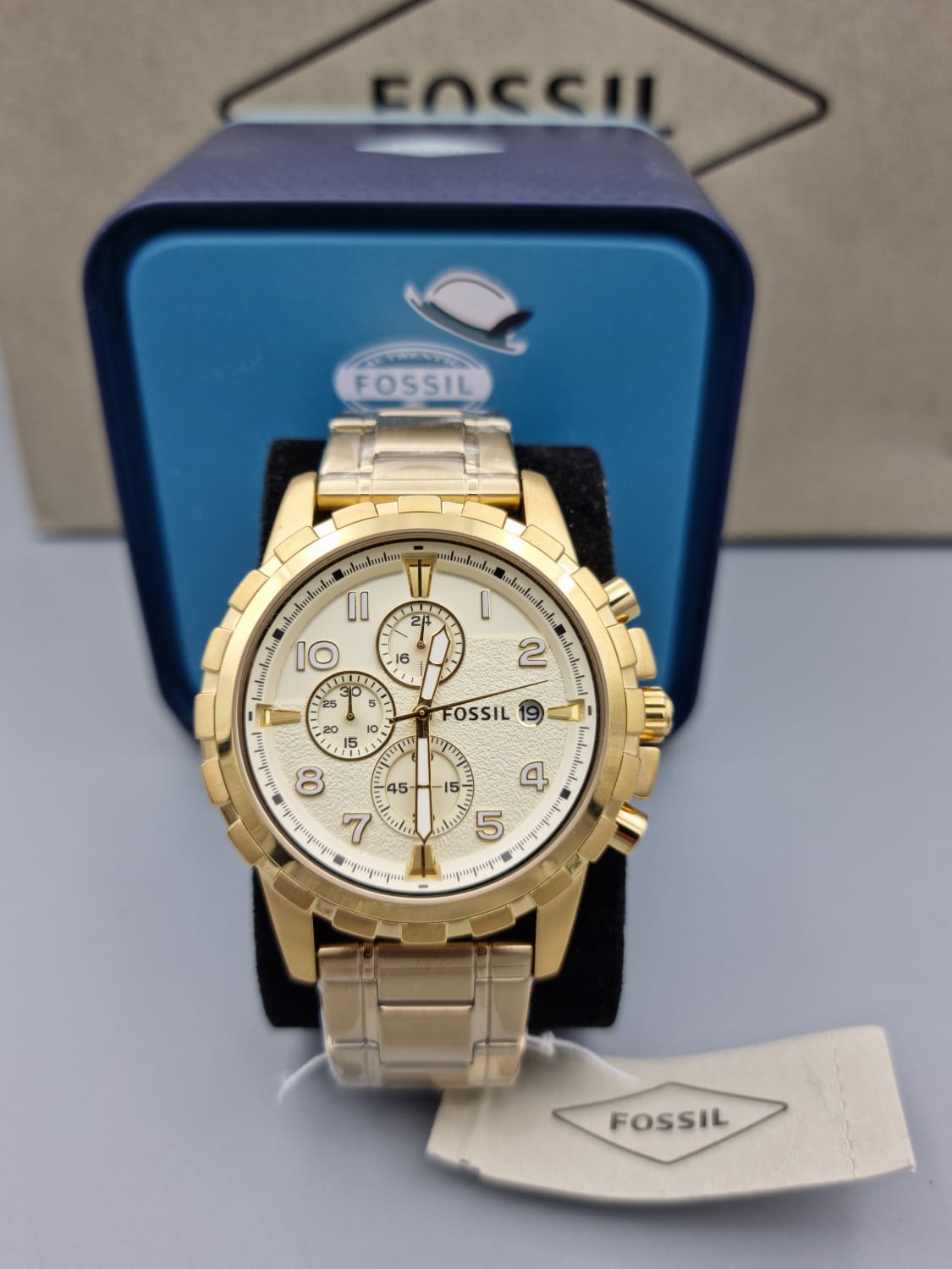 FOSSIL Dean Chronograph Champagne Dial Gold-tone Men's Watch FS4867