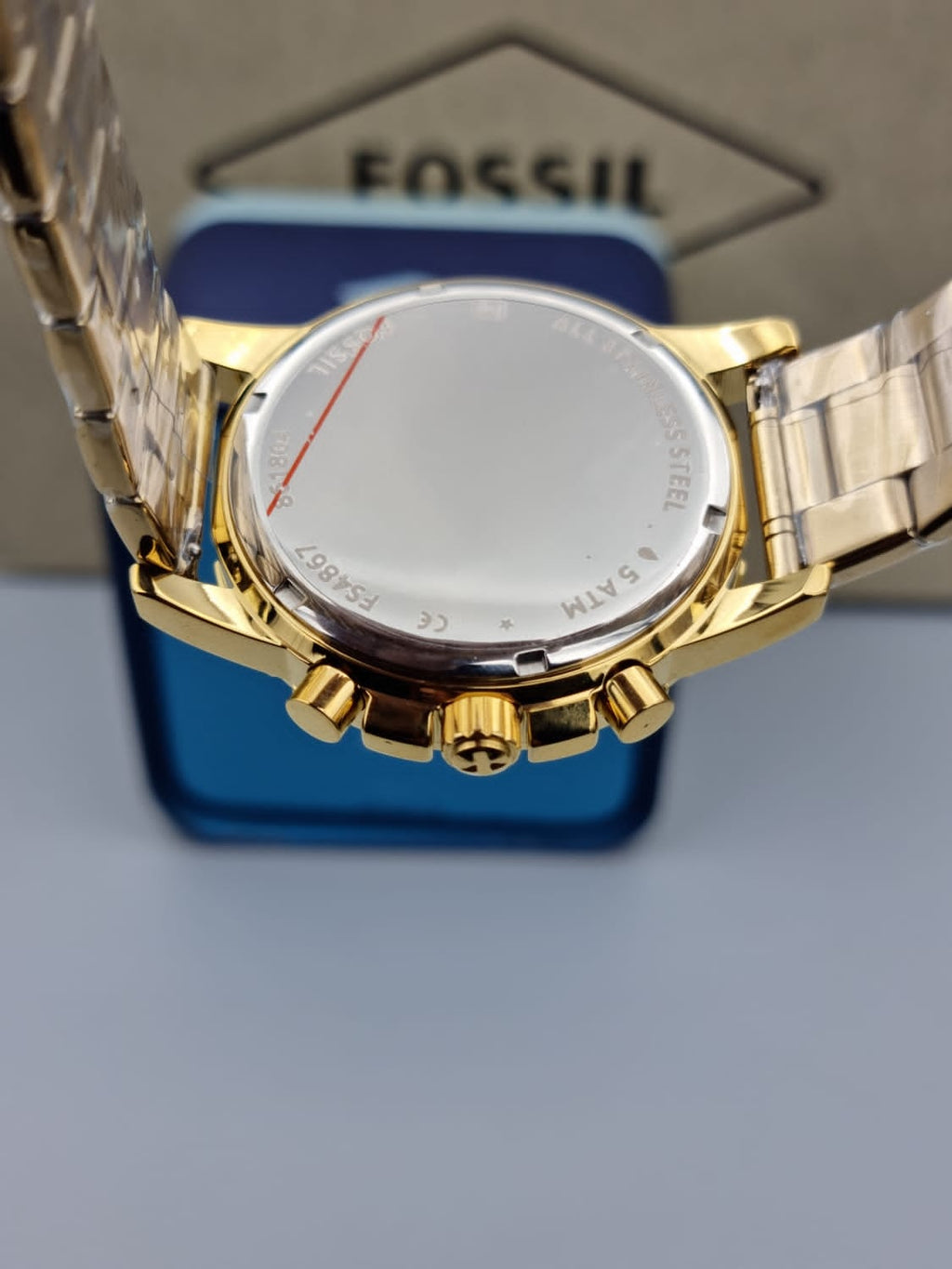 FOSSIL Dean Chronograph Champagne Dial Gold-tone Men's Watch FS4867