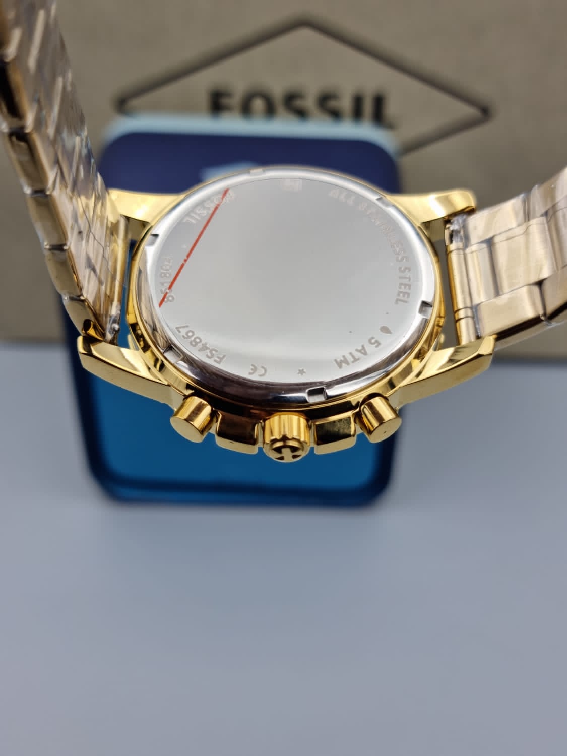 FOSSIL Dean Chronograph Champagne Dial Gold-tone Men's Watch FS4867