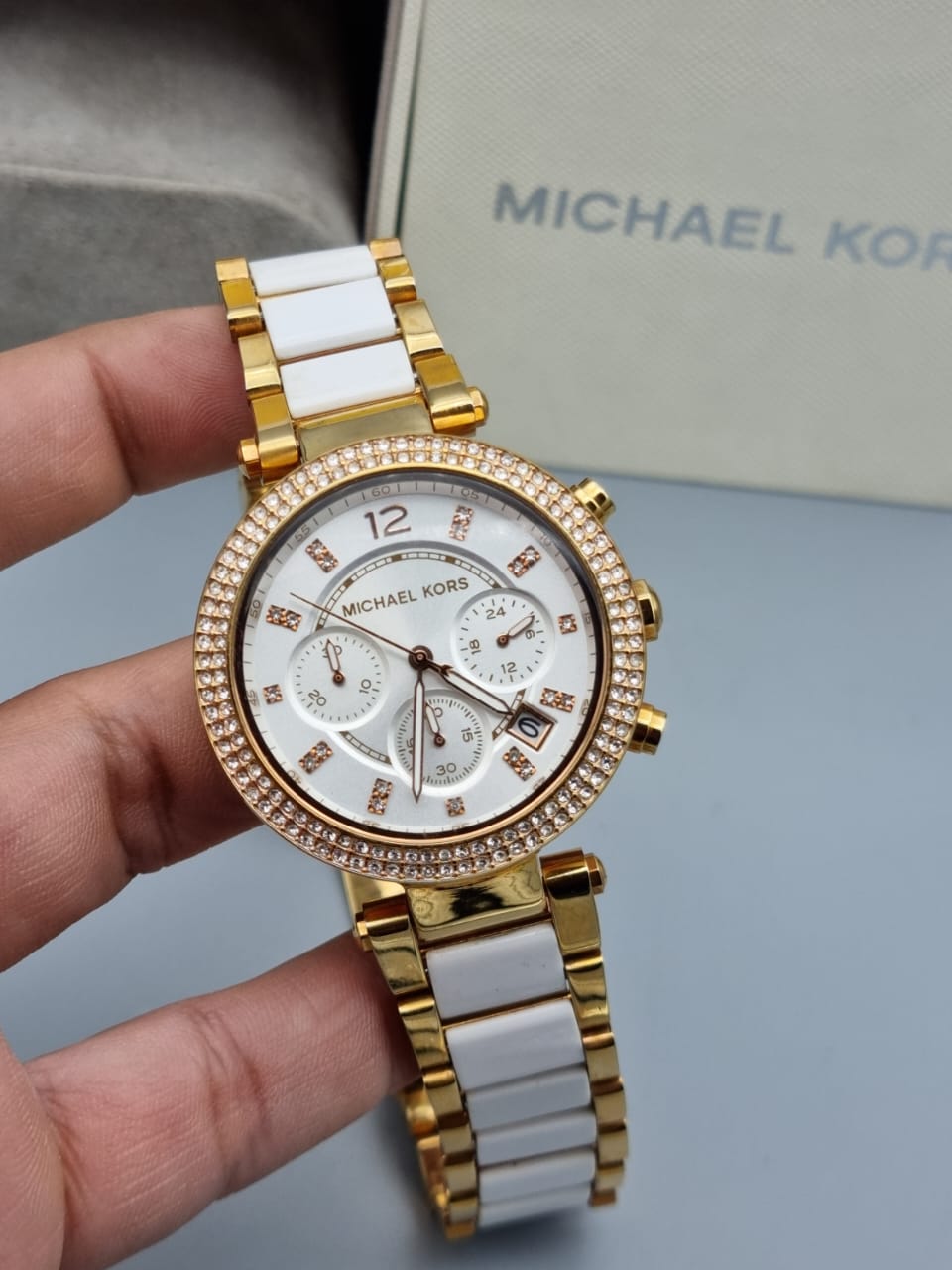 MICHAEL KORS Parker Chronograph Quartz White Dial Ladies Watch MK5774