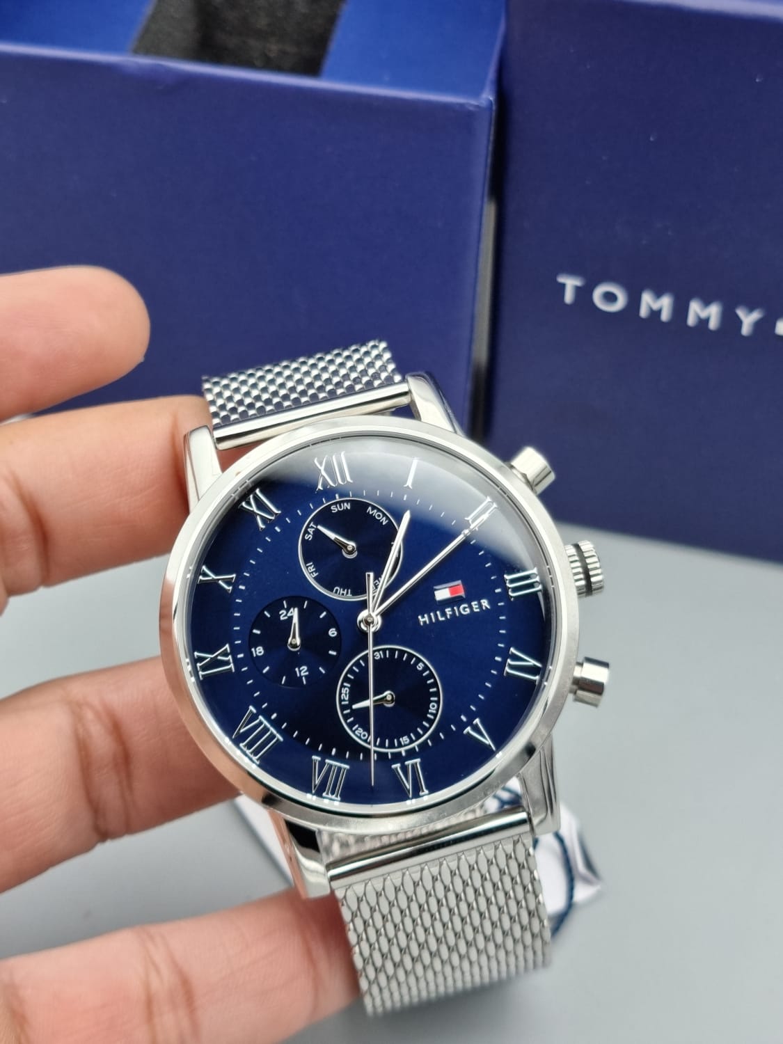 Tommy Hilfiger Men’s Quartz Stainless Steel Blue Dial 44mm Watch 1791398