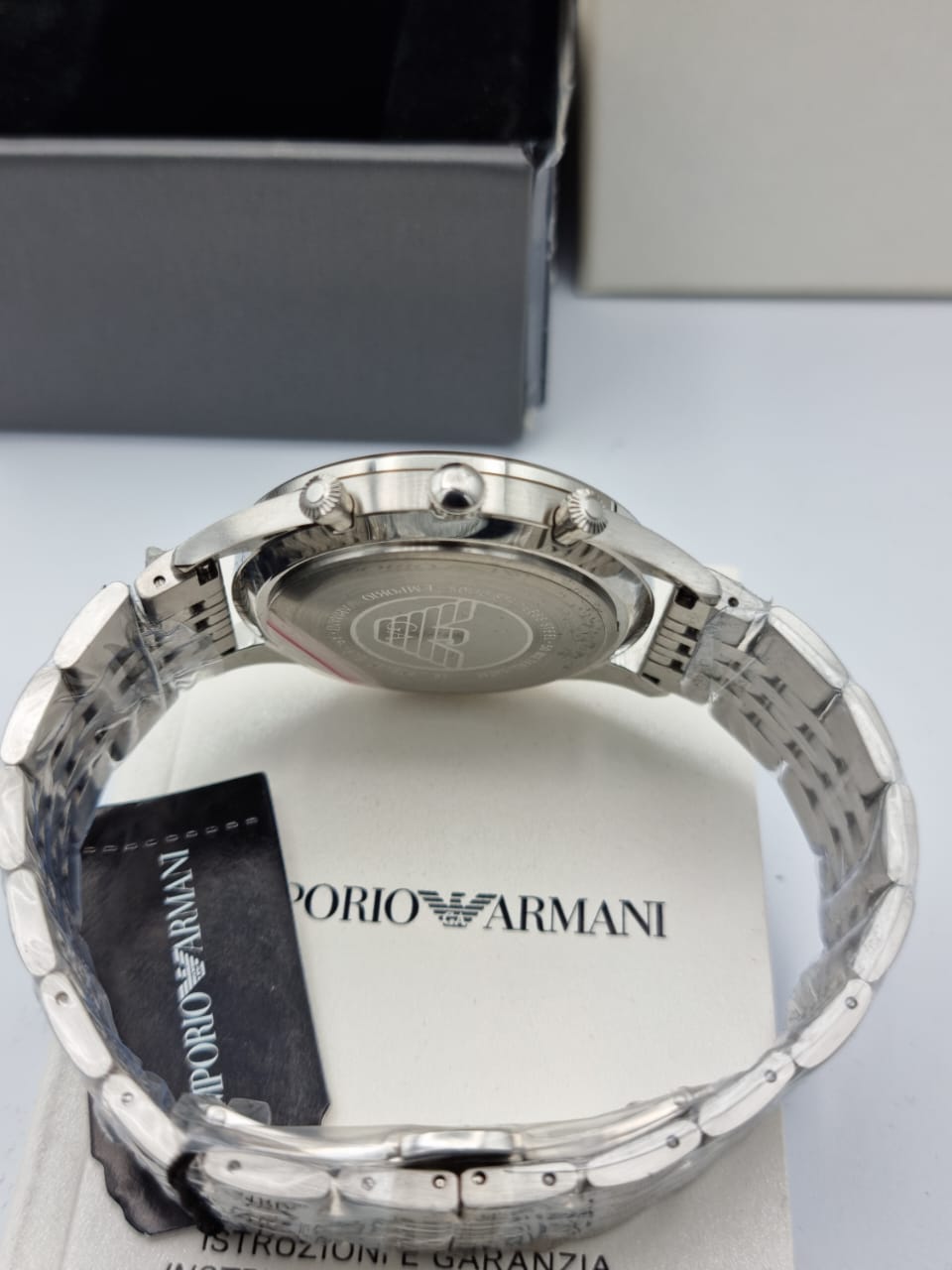 Emporio Armani Men’s Chronograph Quartz Stainless Steel Silver Dial 43mm Watch AR1879
