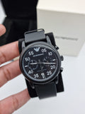 Emporio Armani Men’s Chronograph Quartz Leather Strap Black 43mm Watch AR11133