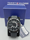 Tommy Hilfiger Men’s Quartz Silicone Strap Black Dial 44mm Watch 1791483