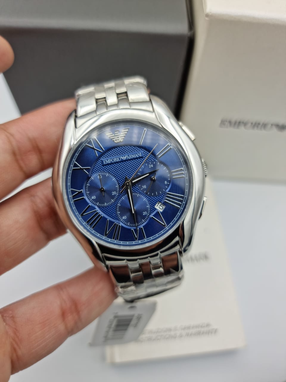Emporio Armani Men’s Stainless Steel Blue Dial 44mm Watch AR1787