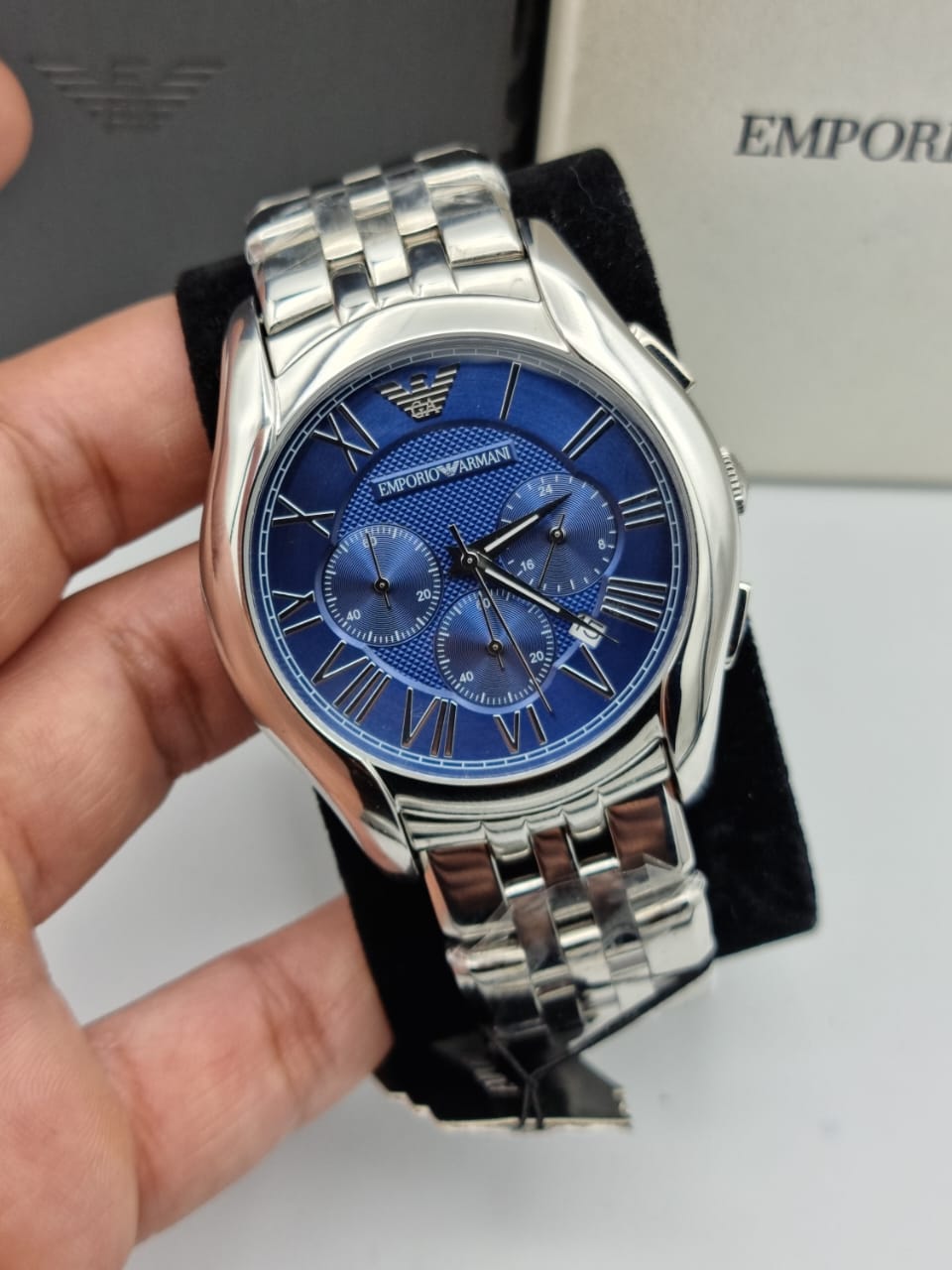 Emporio Armani Men’s Stainless Steel Blue Dial 44mm Watch AR1787