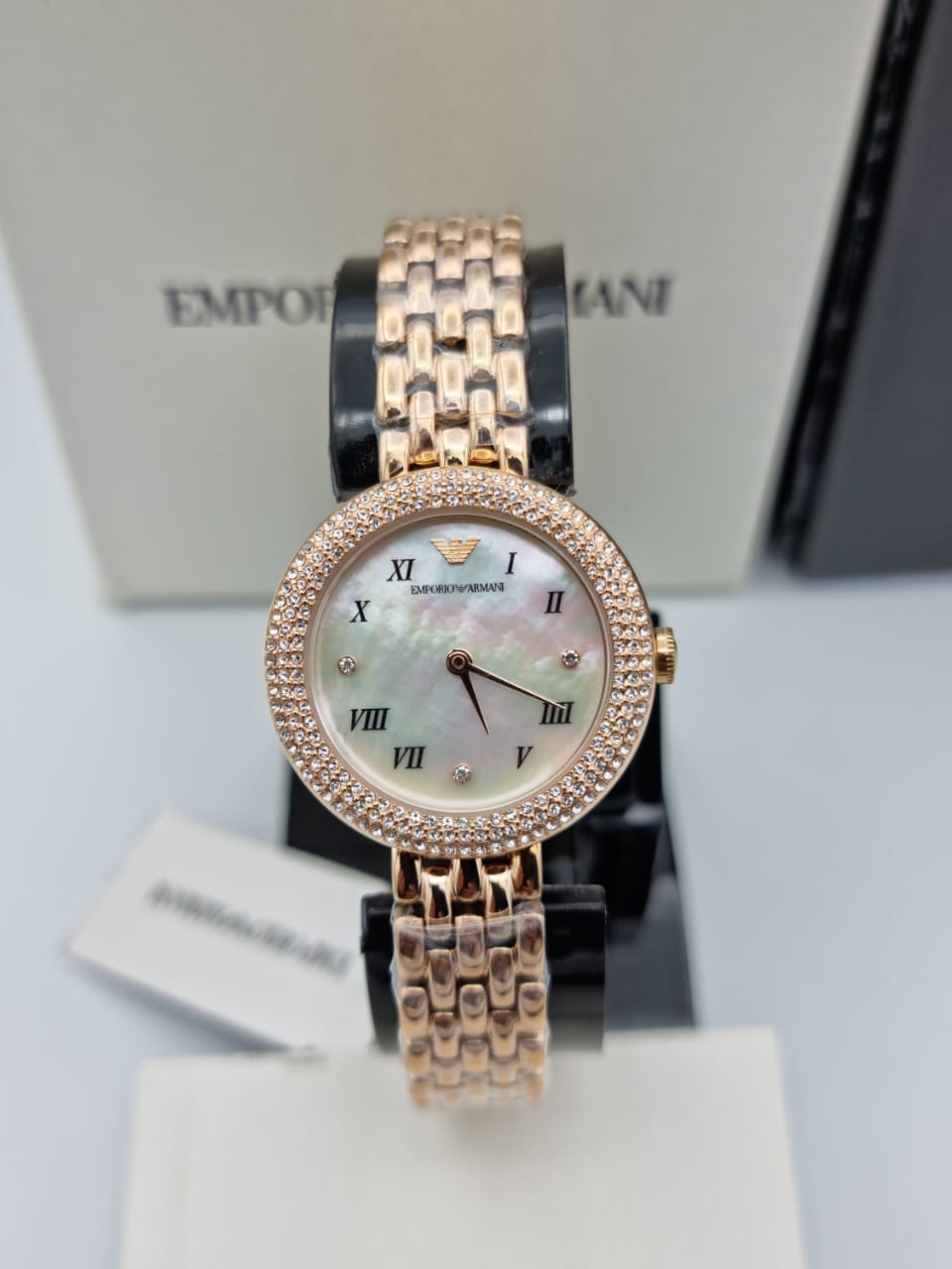 Emporio Armani Women’s Analog Stainless Steel Mother of Pearl Dial 30mm  Watch AR11355