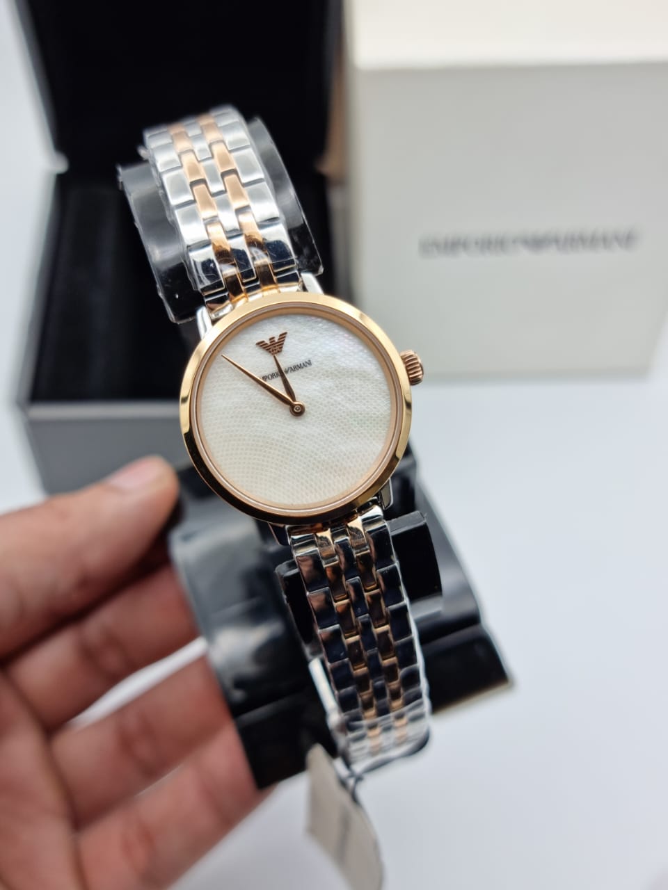 Emporio Armani Women’s Stainless Steel Mother of Pearl Dial 32mm Watch AR11157