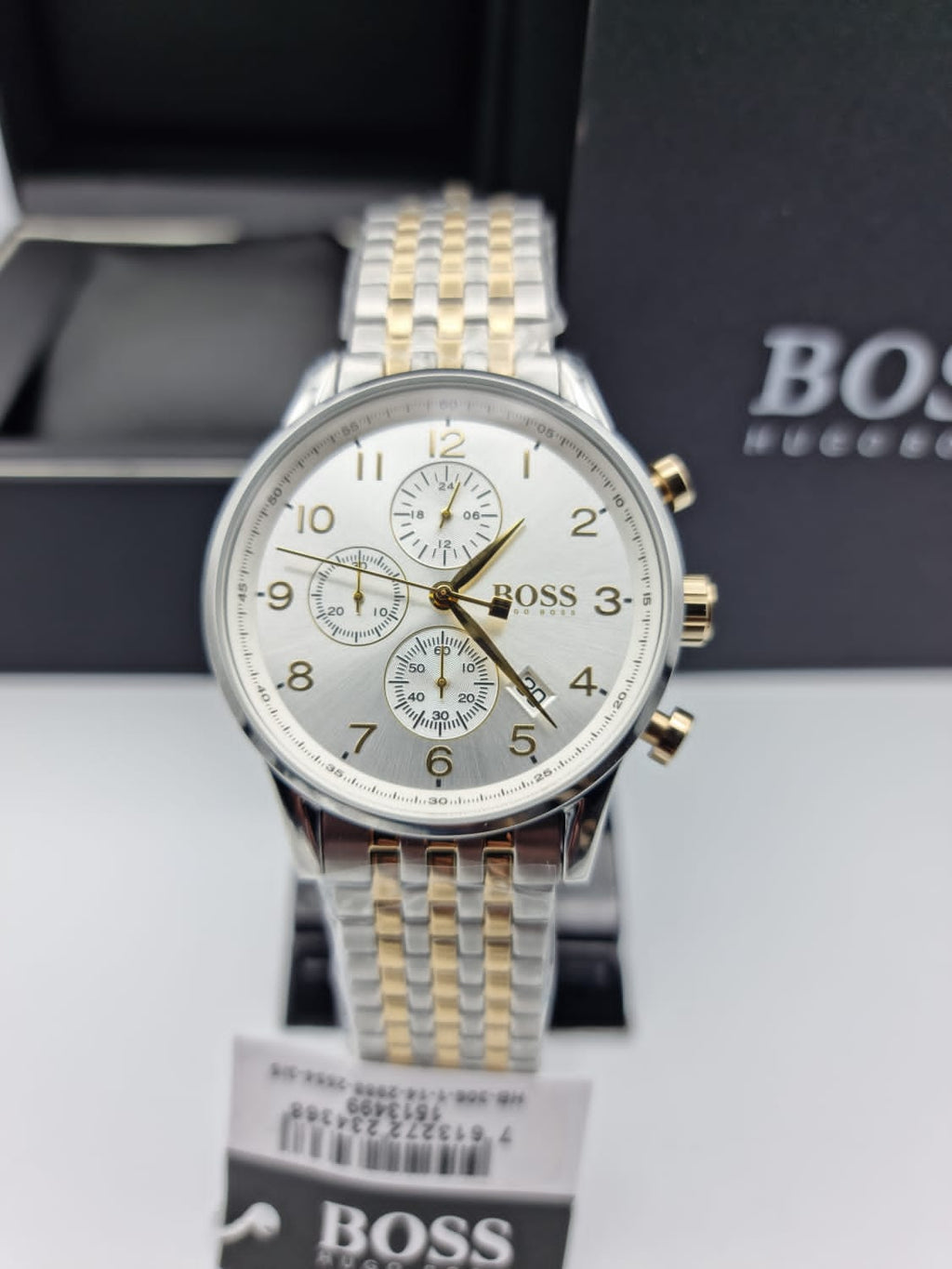 Hugo Boss Men’s Chronograph Quartz Stainless Steel White Dial 44mm Watch 1513499