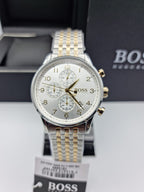 Hugo Boss Men’s Chronograph Quartz Stainless Steel White Dial 44mm Watch 1513499