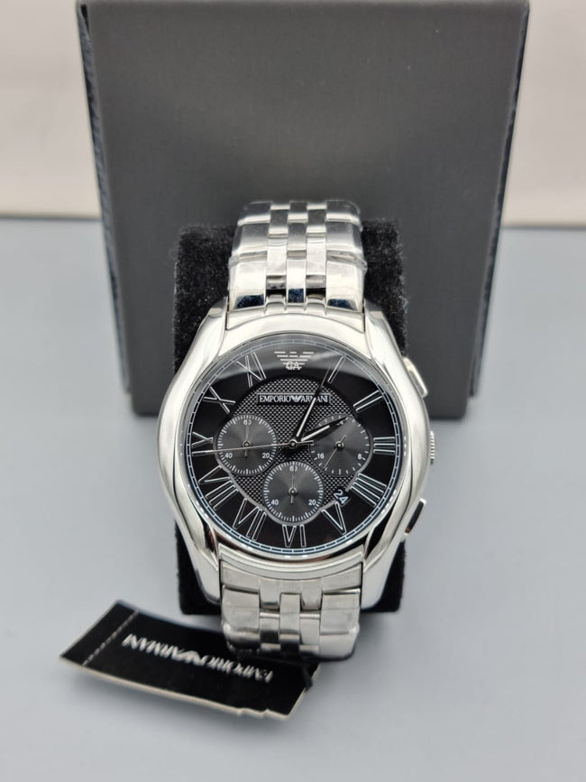 Emporio Armani Men’s Chronograph Stainless Steel Black Dial 44mm Watch AR1786 Main Image