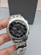 Emporio Armani Men’s Chronograph Stainless Steel Black Dial 44mm Watch AR1786