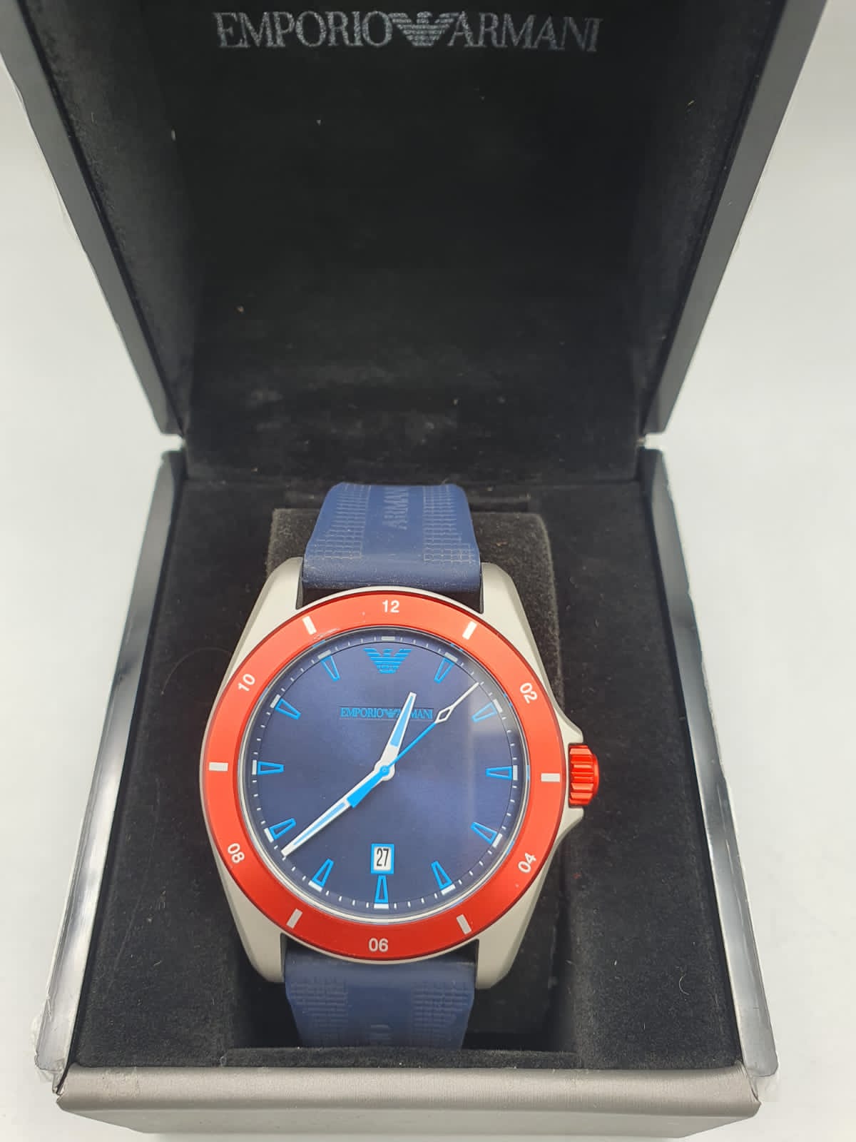 Emporio Armani Mens Analogue Quartz Watch with Silicone Strap AR11217