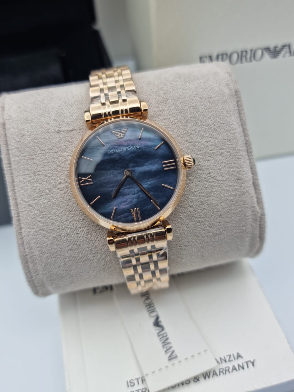 Emporio Armani Women’s Analog Stainless Steel Black Dial 32mm Watch AR11145
