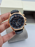 Michael Kors Men’s Chronograph Quartz Leather Strap Black Dial 45mm Watch MK8535