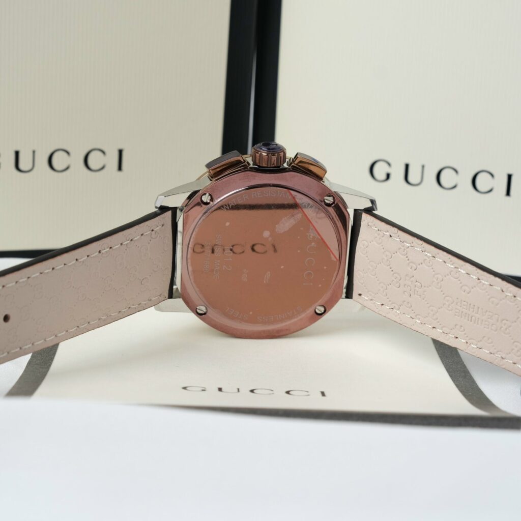 Gucci Men’s Analog Quartz Swiss Made Stainless Steel Black Dial 44mm Watch YA101202