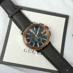 Gucci Men’s Analog Quartz Swiss Made Stainless Steel Black Dial 44mm Watch YA101202