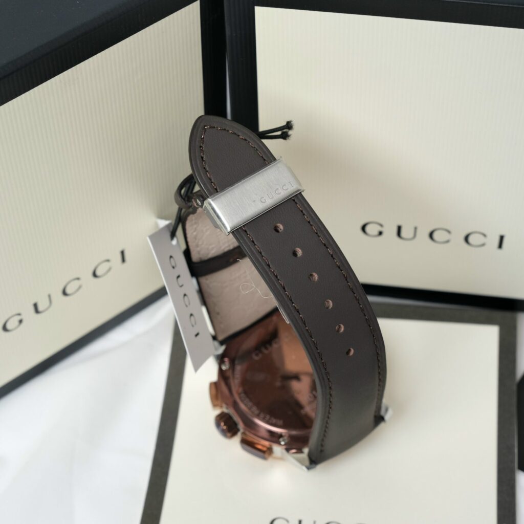Gucci Men’s Analog Quartz Swiss Made Stainless Steel Black Dial 44mm Watch YA101202