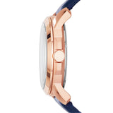 Fossil Men’s Automatic Blue Leather Strap Blue Skeleton Dial 44mm Watch ME3054