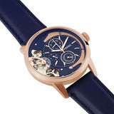 Fossil Men's Twist Townsman Multifunction Navy Blue Leather Strap Rose Gold Case Watch ME1138