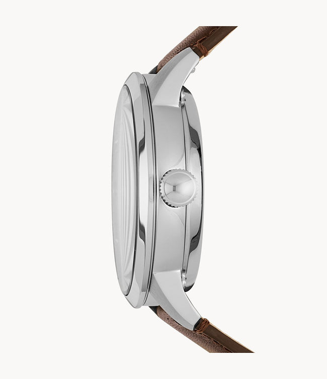 Fossil Men’s Automatic Leather Strap Blue Dial 44mm Watch ME3110 Main Image