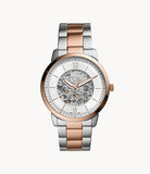 Fossil Men’s Automatic Two-tone Stainless Steel White Skeleton Dial 44mm Watch ME3196