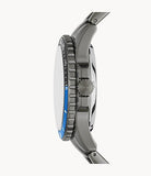Fossil Men’s Automatic Grey Stainless Steel Black Skeleton Dial 42mm Watch ME3201