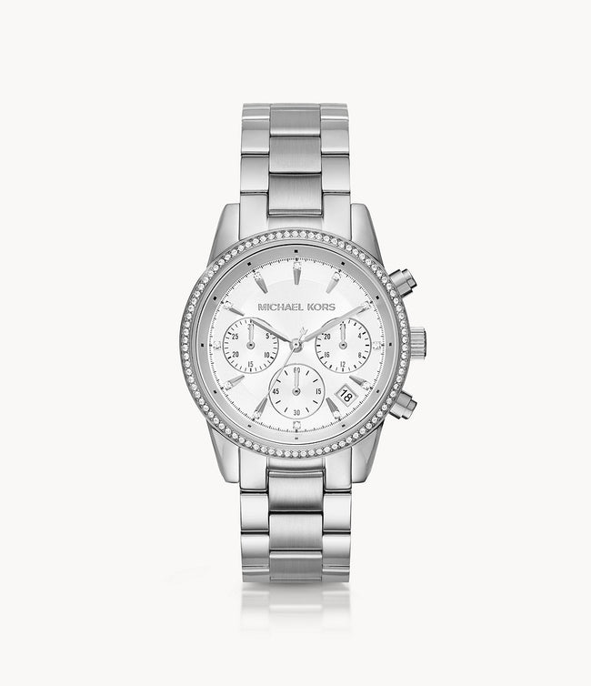 Michael Kors Women’s Quartz Stainless Steel White Dial 37mm Watch MK6428 Hover Image