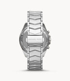 Michael Kors Women’s Chronograph Quartz Stainless Steel Silver Dial 44mm Watch MK6728