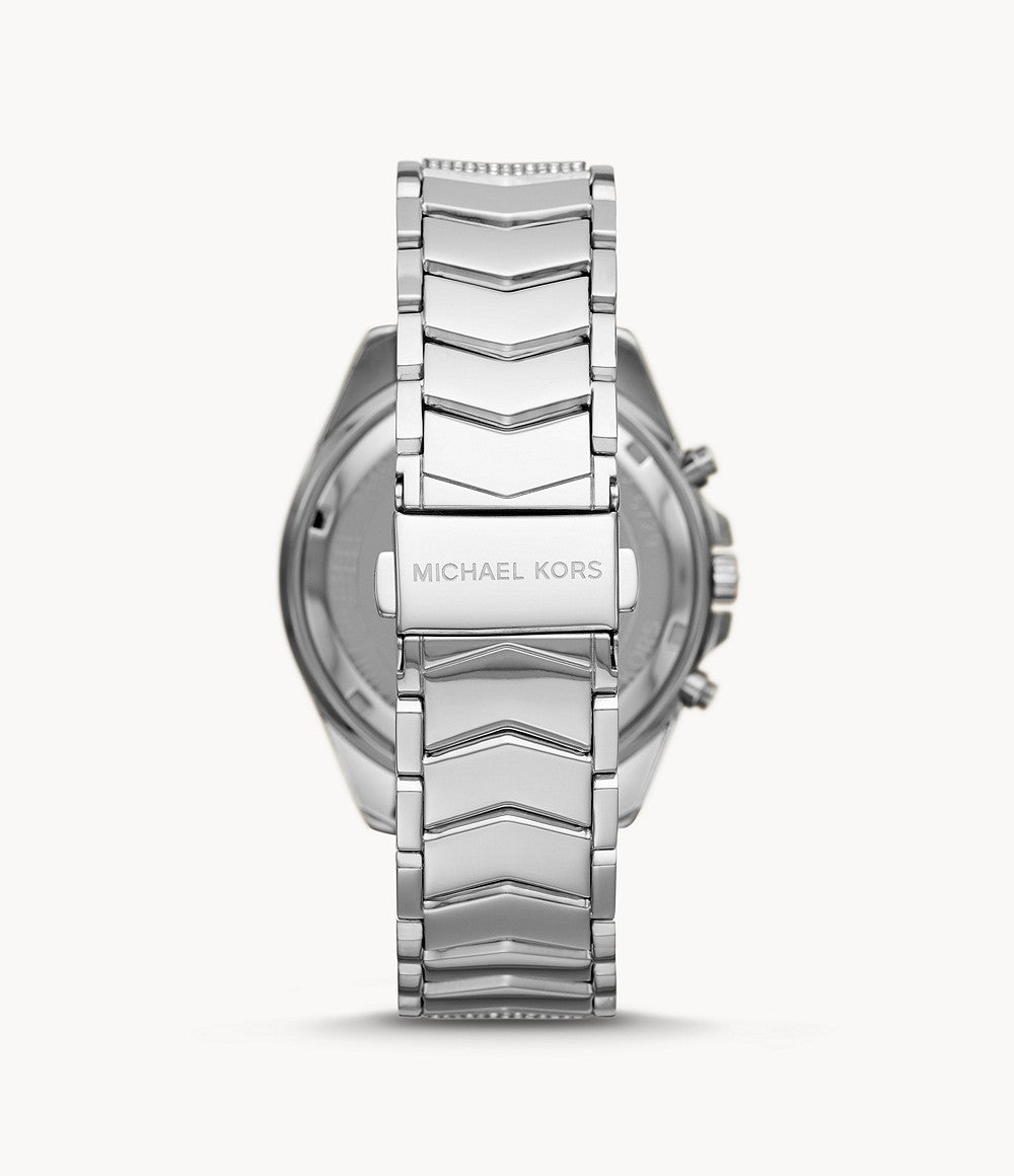 Michael Kors Women’s Chronograph Quartz Stainless Steel Silver Dial 44mm Watch MK6728