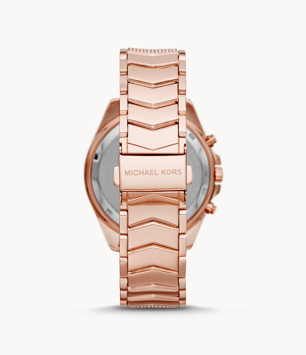 Michael Kors Women’s Chronograph Quartz Stainless Steel Rose Gold Dial 44mm Watch MK6730