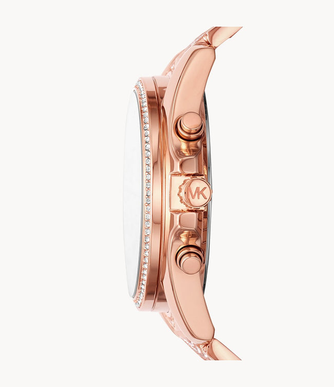 Michael Kors Women’s Chronograph Quartz Stainless Steel Rose Gold Dial 44mm Watch MK6730 Main Image