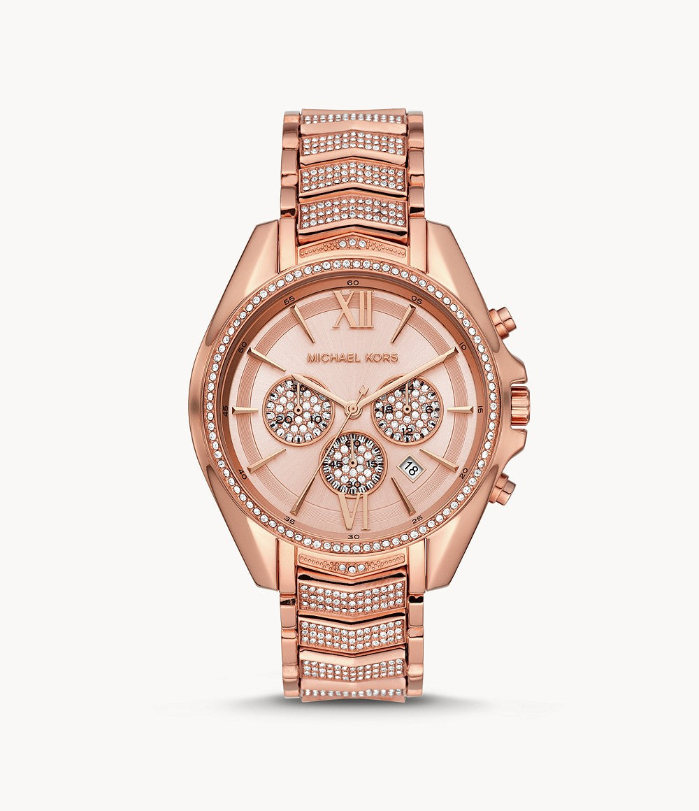 Michael Kors Women’s Chronograph Quartz Stainless Steel Rose Gold Dial 44mm Watch MK6730