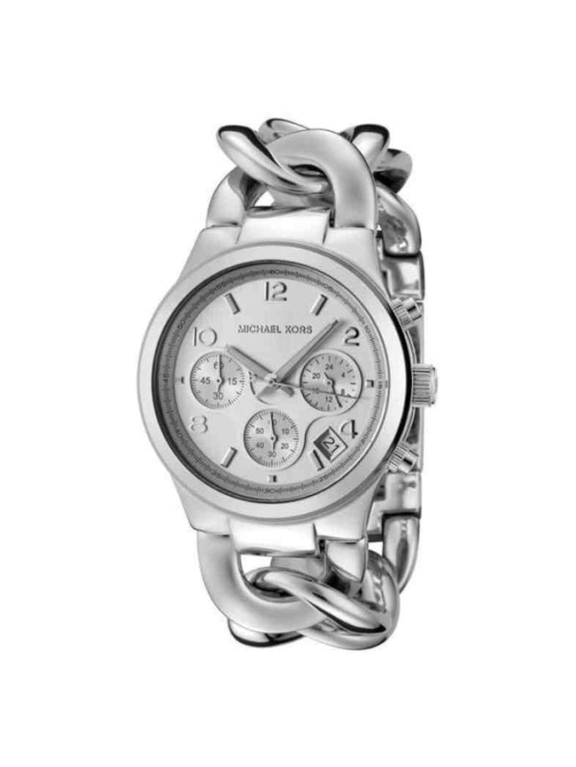 Michael Kors MK3149 Women's Runway Chronograph Twist Chain Steel Bracelet Watch Hover Image