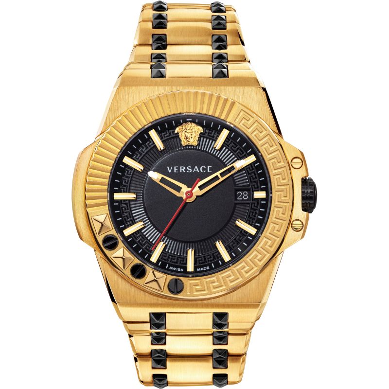 Versace Men’s Quartz Swiss Made Stainless Steel Black Dial 45mm Watch VEDY00619