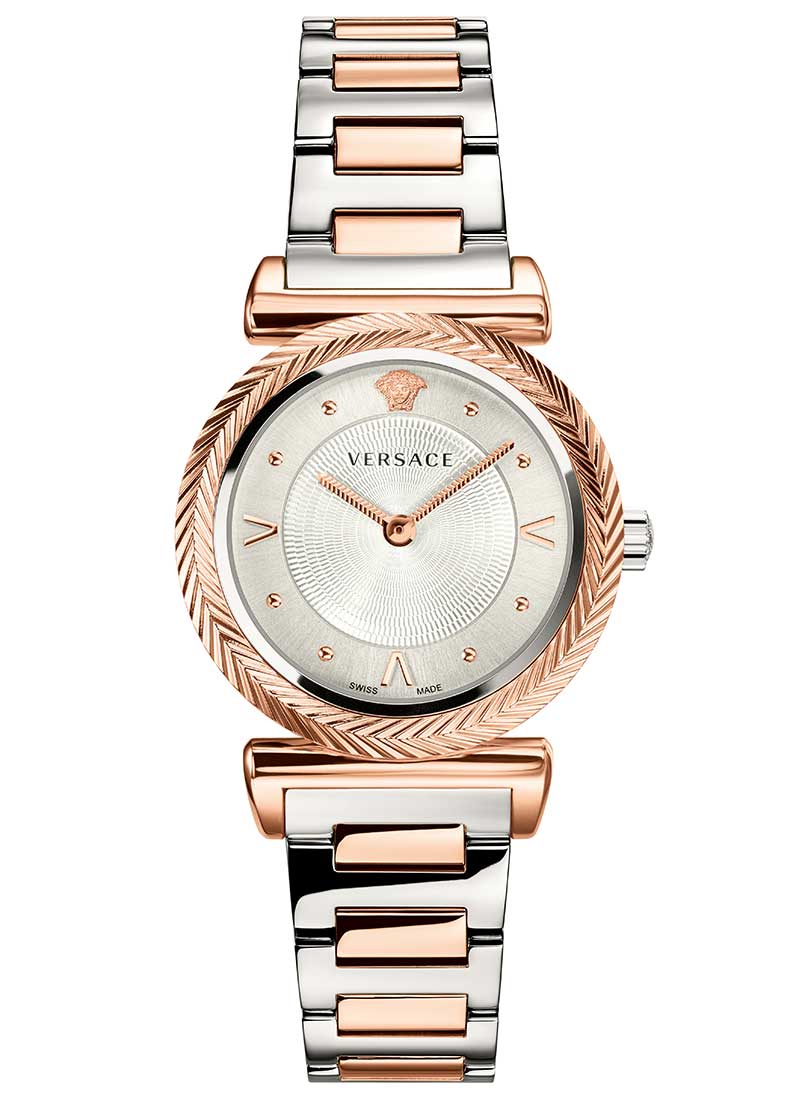 Versace Women’s Quartz Stainless Steel Swiss Made Silver Dial 35mm Watch VERE00718