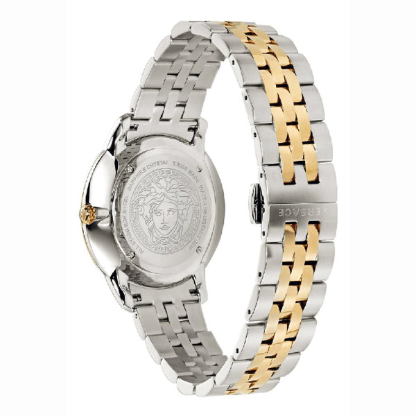 Versace Audrey Two-Tone Stainless Steel Silver Dial Quartz Watch for Ladies – VELR00519