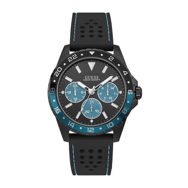 Guess Men’s Quartz Silicone Strap Black Dial 44mm Watch W1108G5