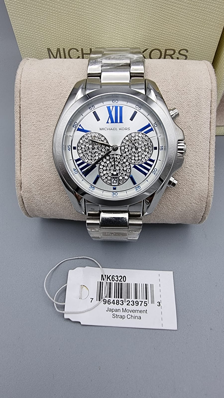 Michael kors bradshaw pave silver tone watch Clearance