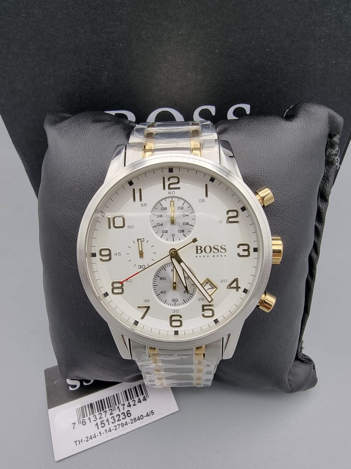 HUGO BOSS Aeroliner Chronograph White Dial Two-tone Men's Watch 1513236