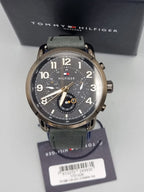 Tommy Hilfiger Briggs Black Dial Leather Strap Men's Watch 1791426