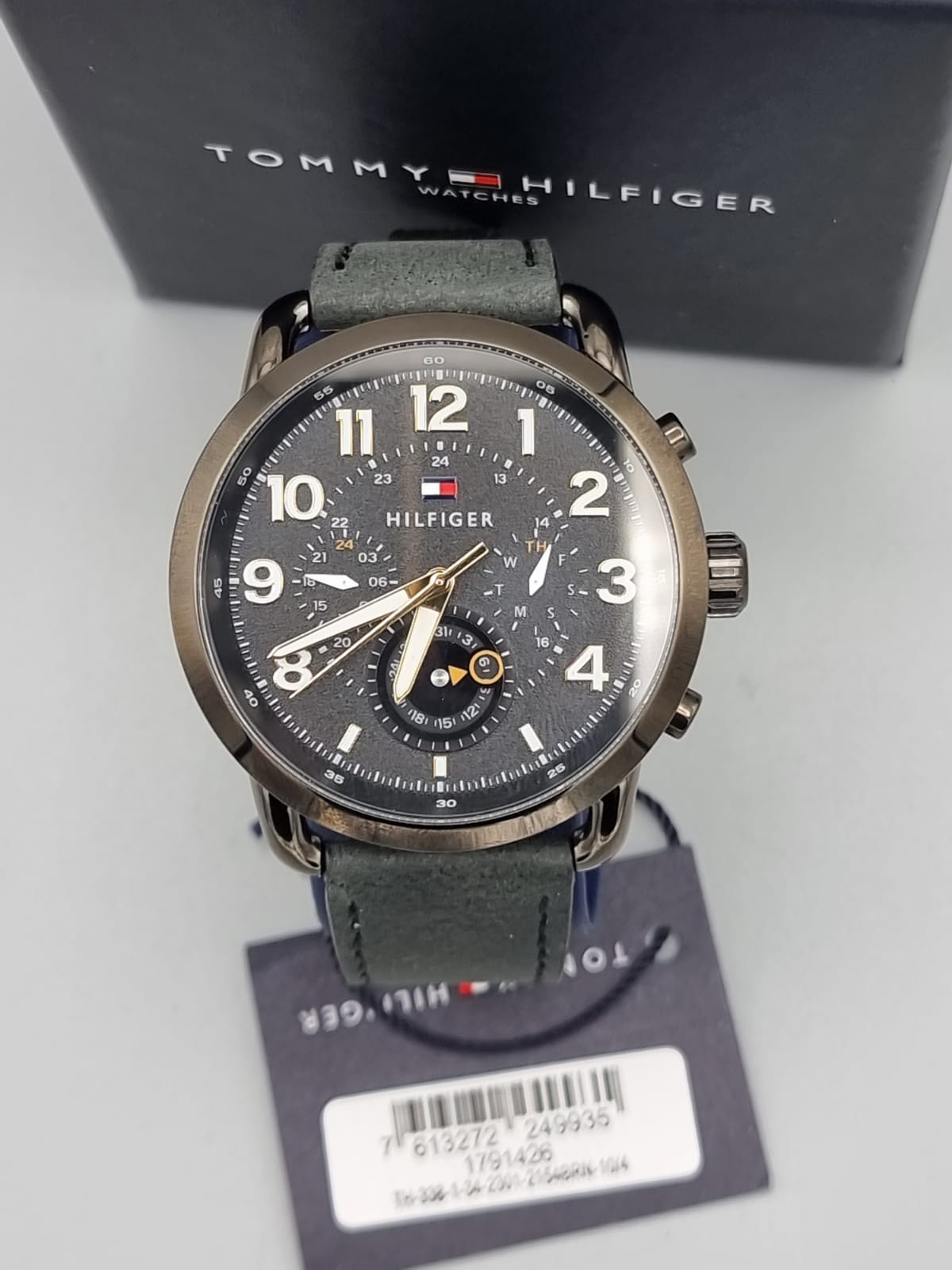 Tommy Hilfiger Briggs Black Dial Leather Strap Men's Watch 1791426