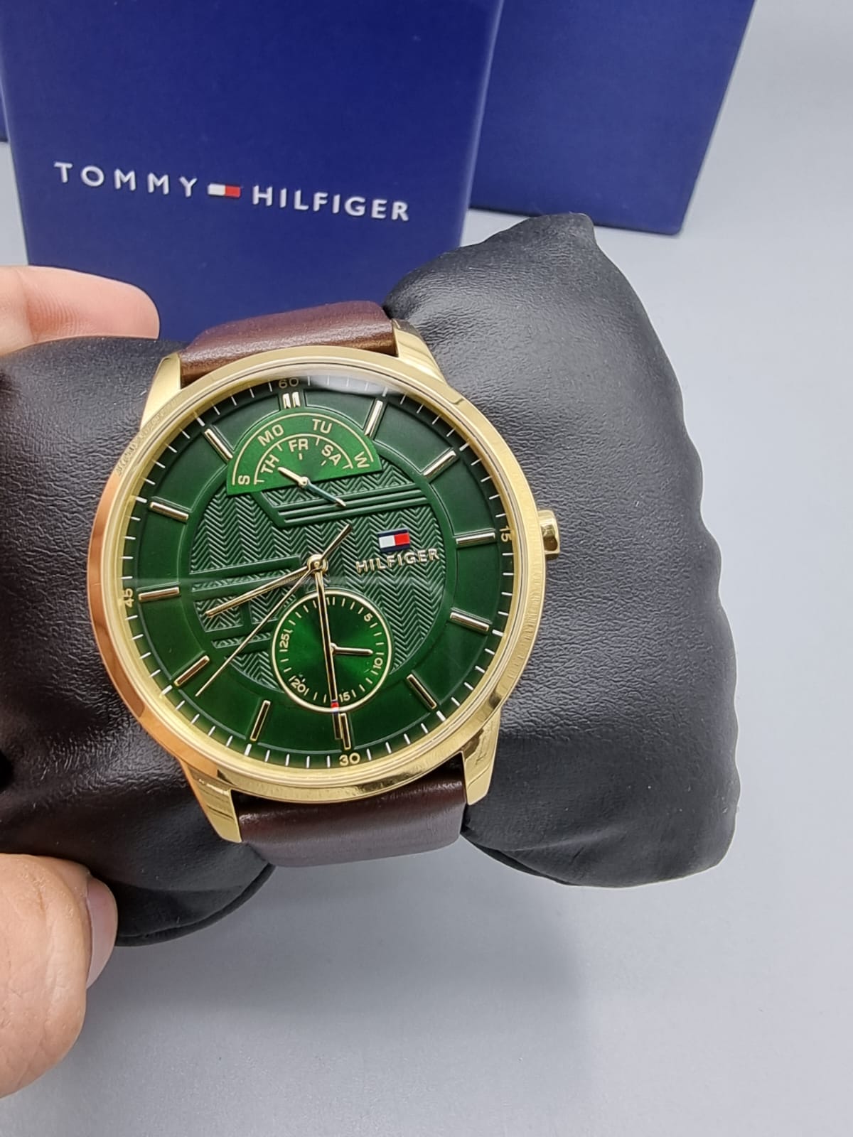Tommy Hilfiger Hunter Multi-function Analogue Casual Men's Brown Leather Strap 1791607