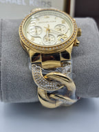 Michael Kors Women’s Quartz Stainless Steel Gold Dial 38mm Watch MK3150