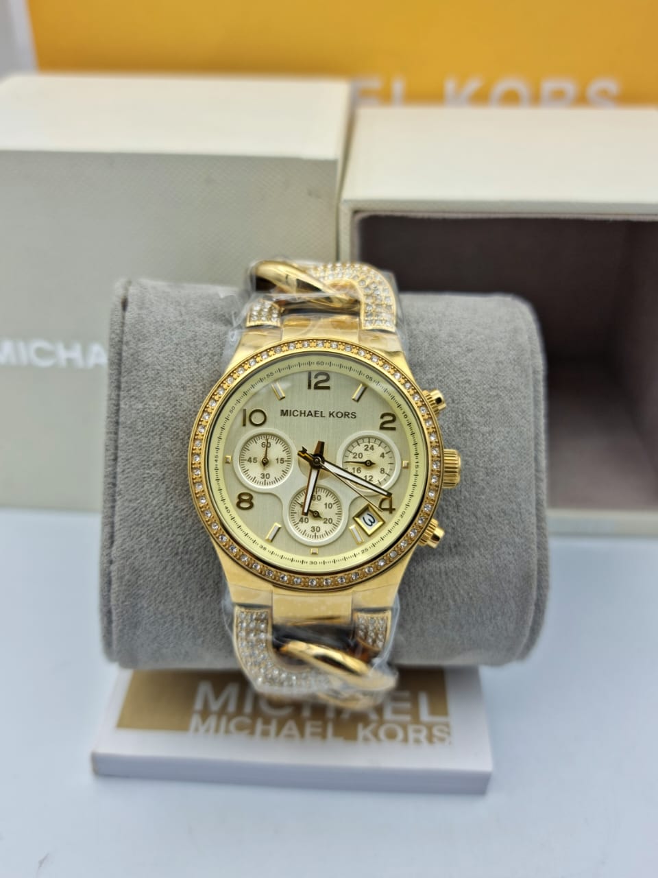 Michael Kors Women’s Quartz Stainless Steel Gold Dial 38mm Watch MK3150