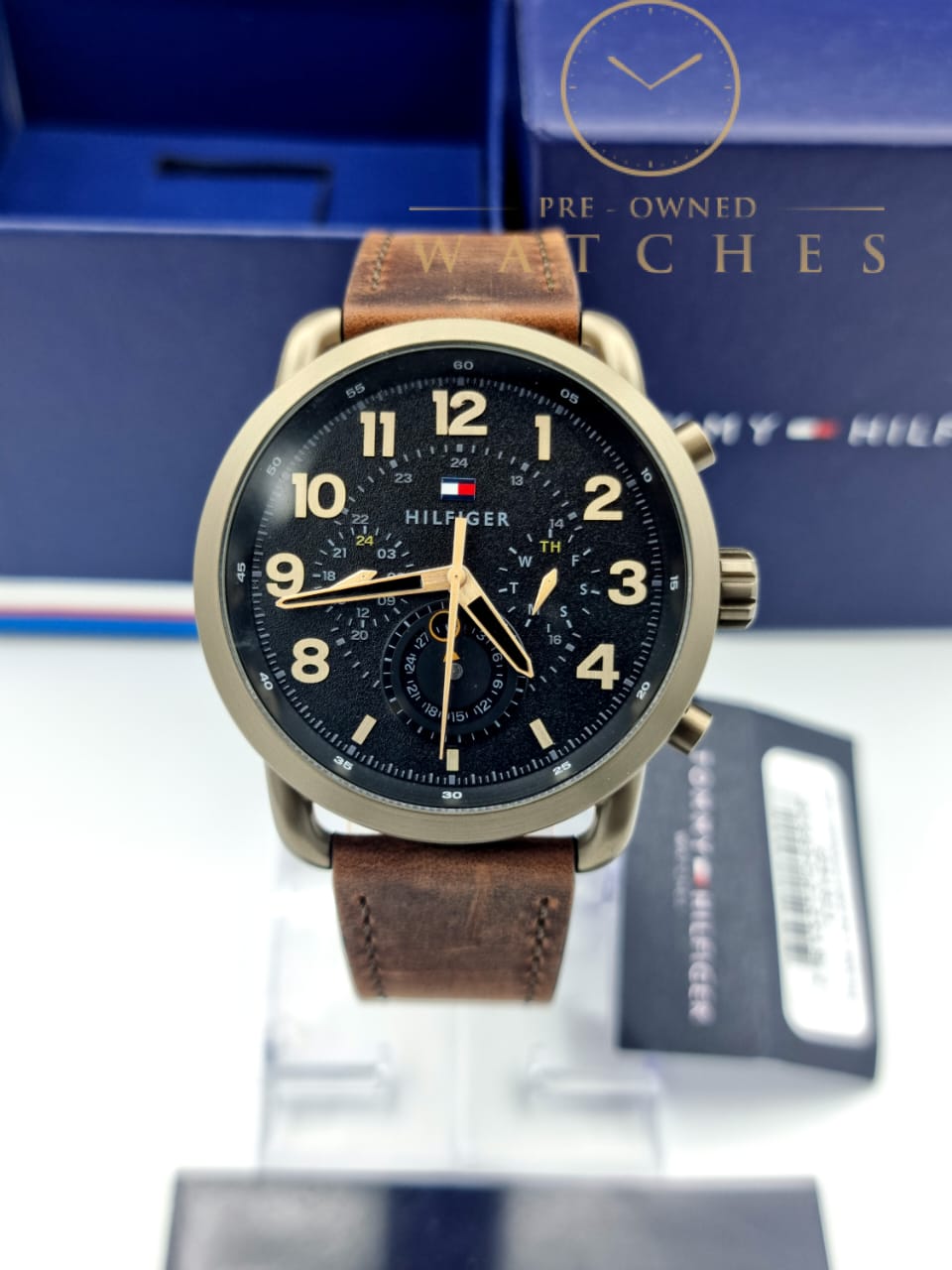 Tommy Hilfiger Men’s Quartz Leather Strap Black Dial Watch 1791425
