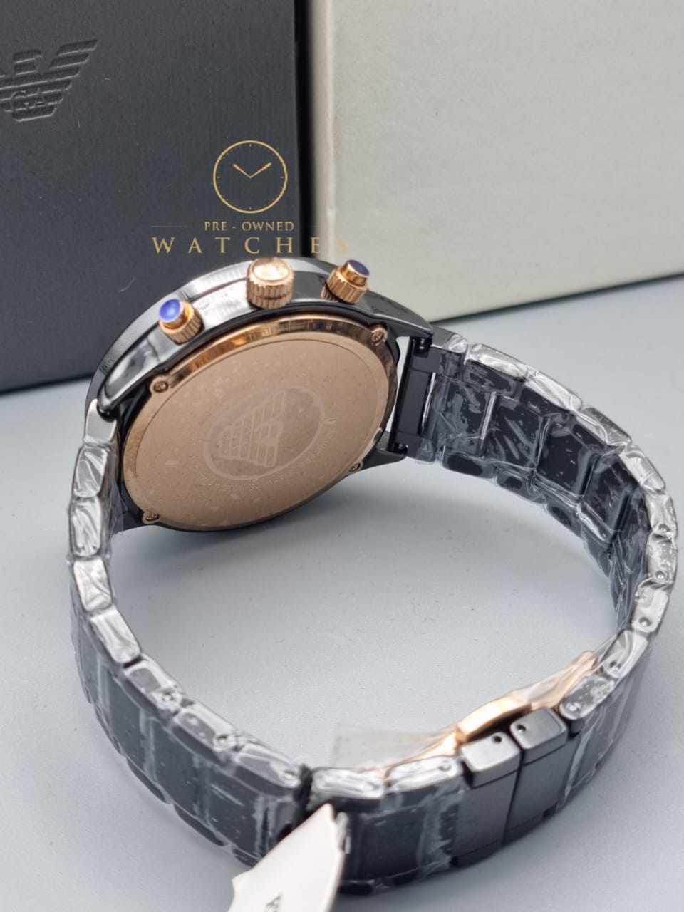 Emporio Armani Men’s Analogue Quartz Stainless Steel Black 43mm Watch AR70002