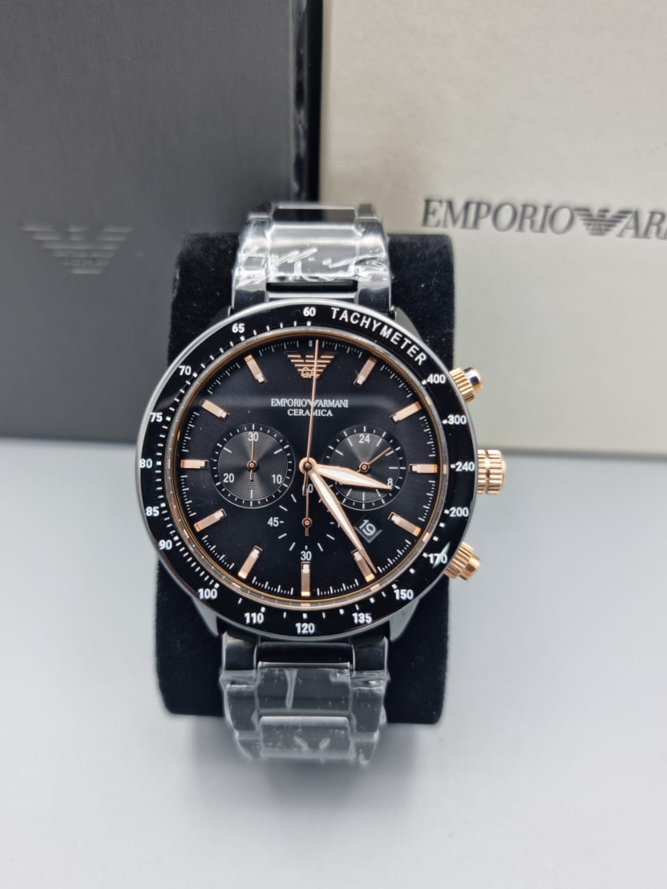 Emporio Armani Men’s Analogue Quartz Stainless Steel Black 43mm Watch AR70002