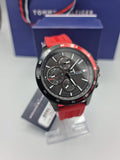 Tommy Hilfiger Men’s Quartz Silicone Strap Black Dial 46mm Watch 1791722